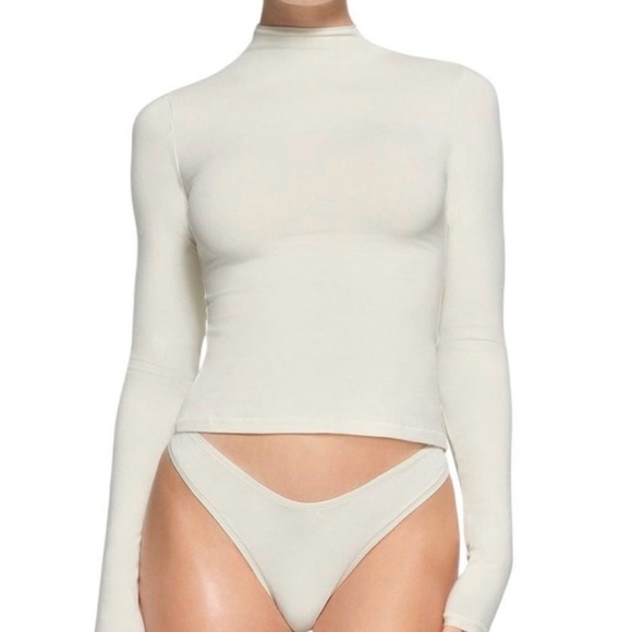 SKIMS Tops - SKIMS Cotton Jersey Turtle Neck - Bone